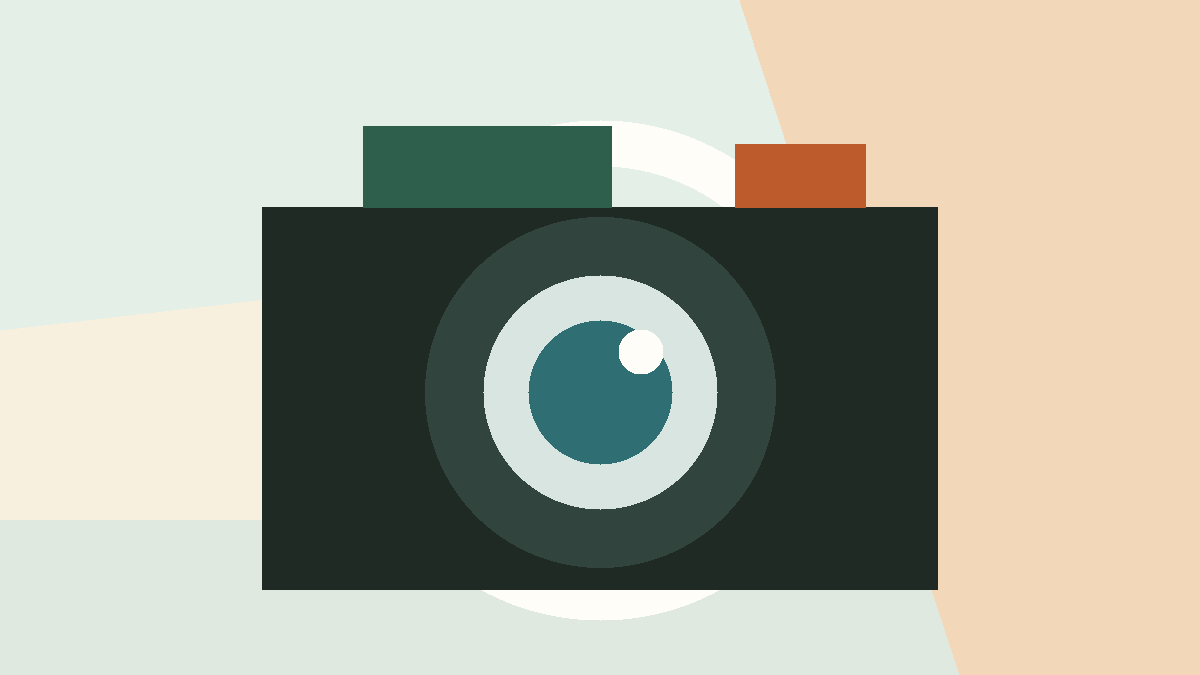 古いカメラとレンズのイラスト